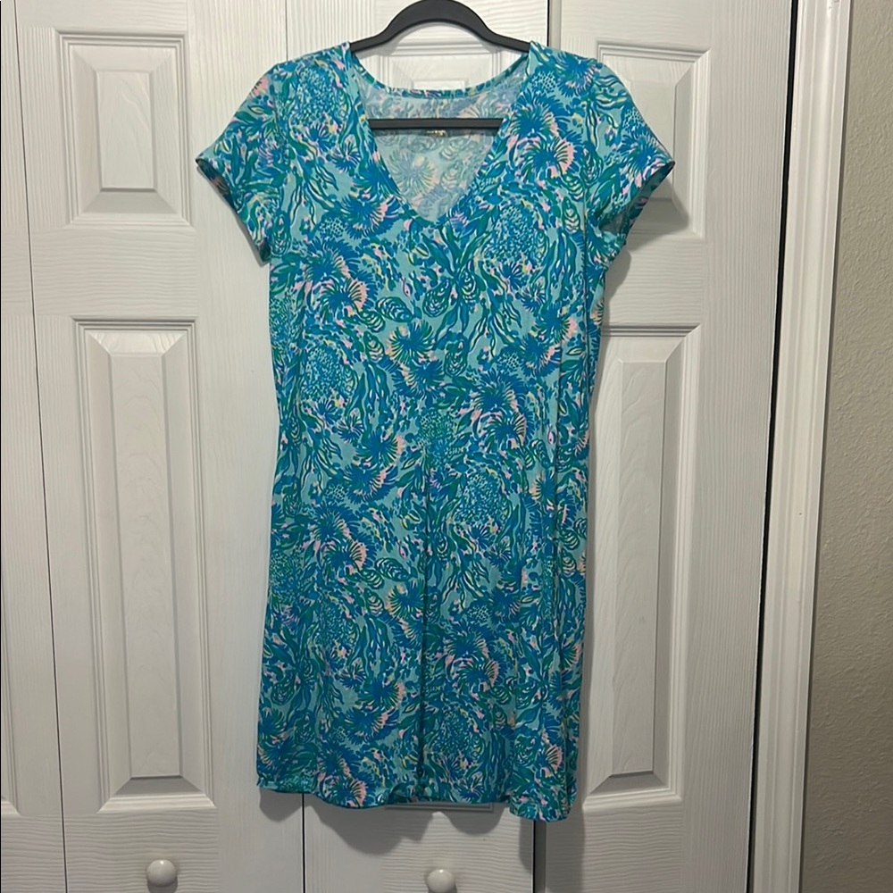 Lilly Pulitzer Blue and Green Mini Dress